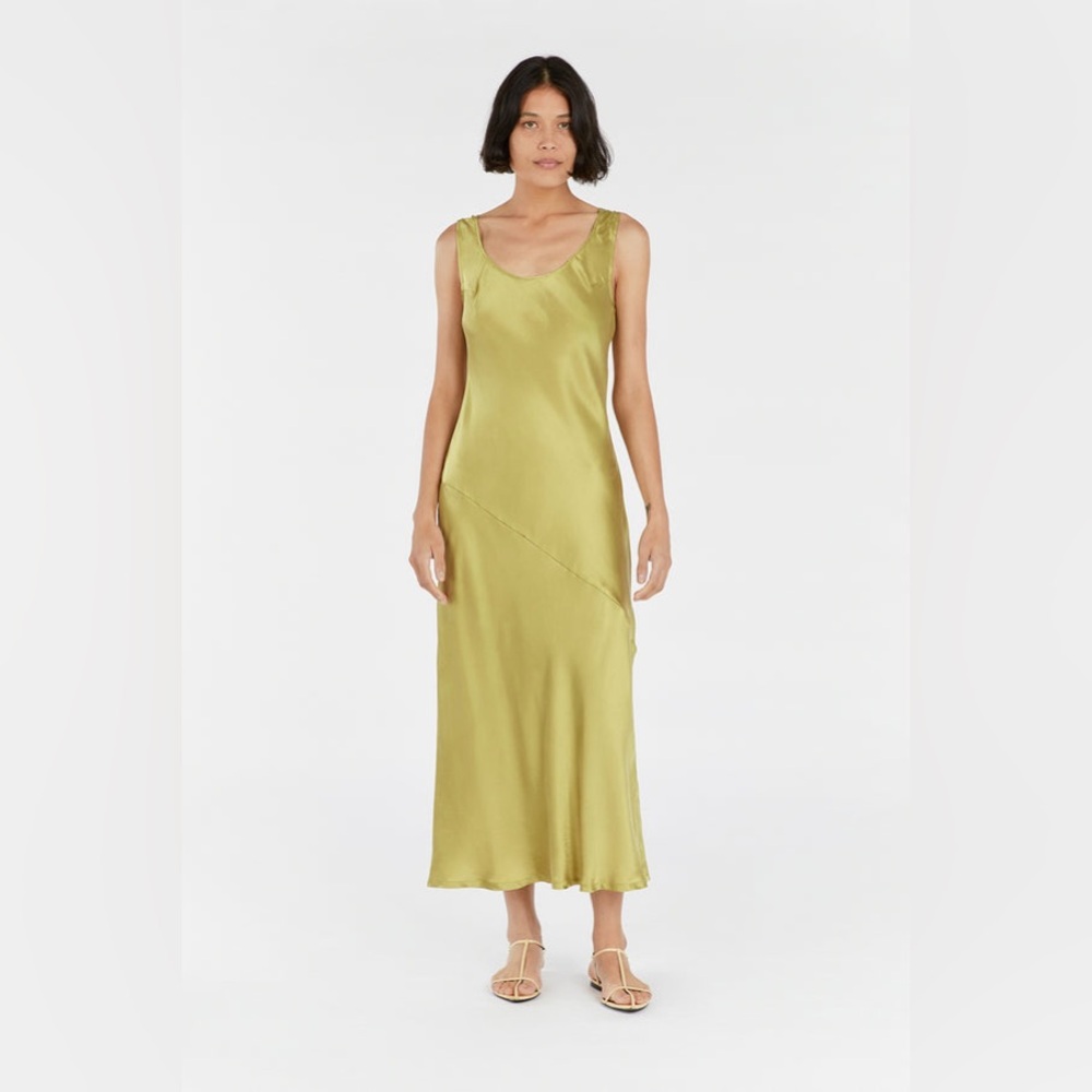 DISSH JACKIE PEAR SILK MAXI DRESS